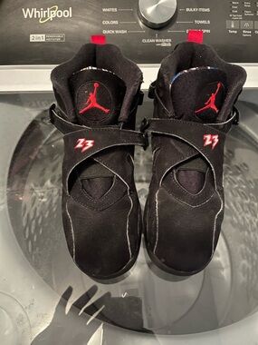 Jordan Black and Red Kids High-Top Sneakers